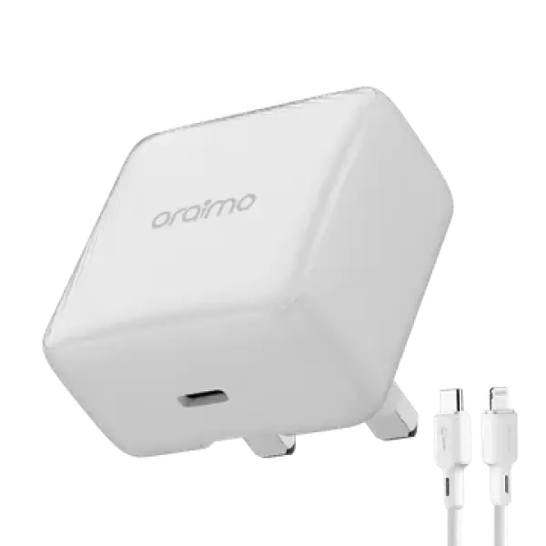 PowerCube 20 Chic 20W GaN Wall Charger Kit with Type-C to Lightning Cable